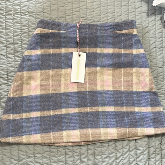 Love Shack Fancy Orson Plaid Wool Mini Skirt Size 2 NWT - Picture 4 of 5